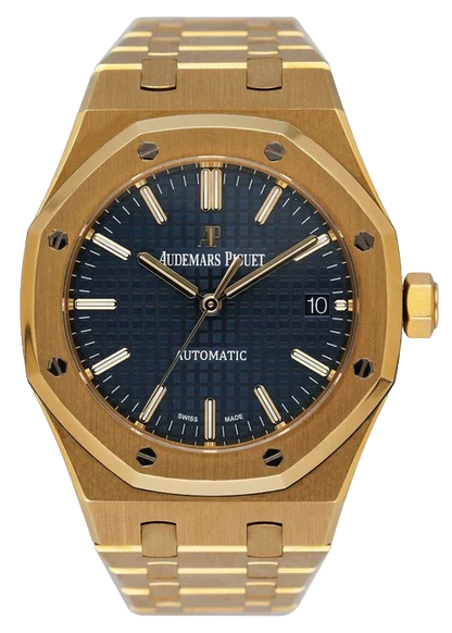 Audemars Piguet Royal Oak 15450BA Blue Dial 18K Yellow Gold Papers